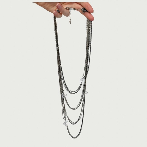 Tiered Layered Chain Necklace - Picture 1 of 5